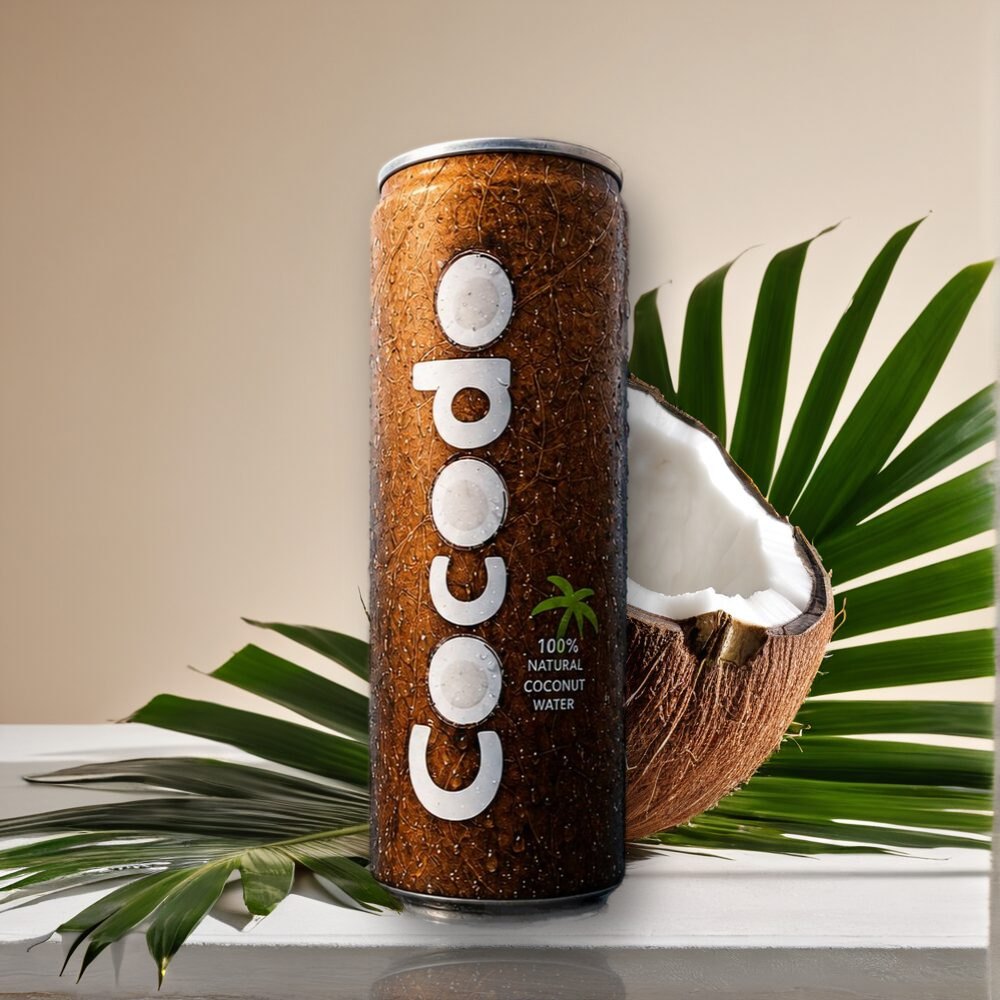 Cocodo 100% natürliches Kokosnusswasser mit Kokosnuss